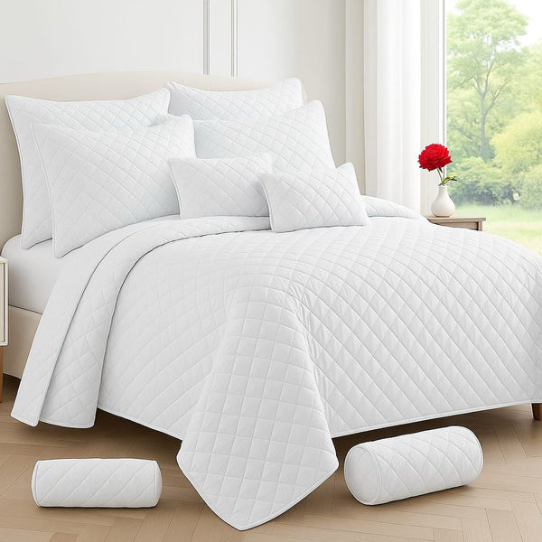 Plain Bedspread Set - 9 Piece
