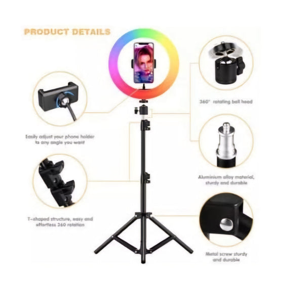RGB LED 30cm Ring Light with Stand