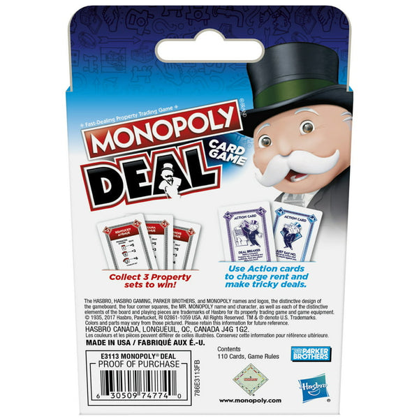 Monopoly Deal Blue Card Game