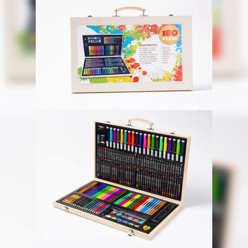 Art Set in Wooden Case - 180 Piece