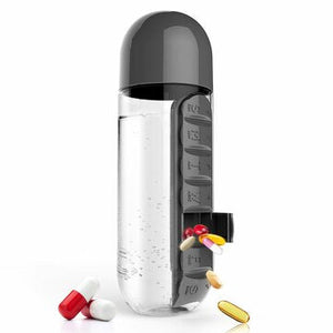 Water Bottle with Pill Storage