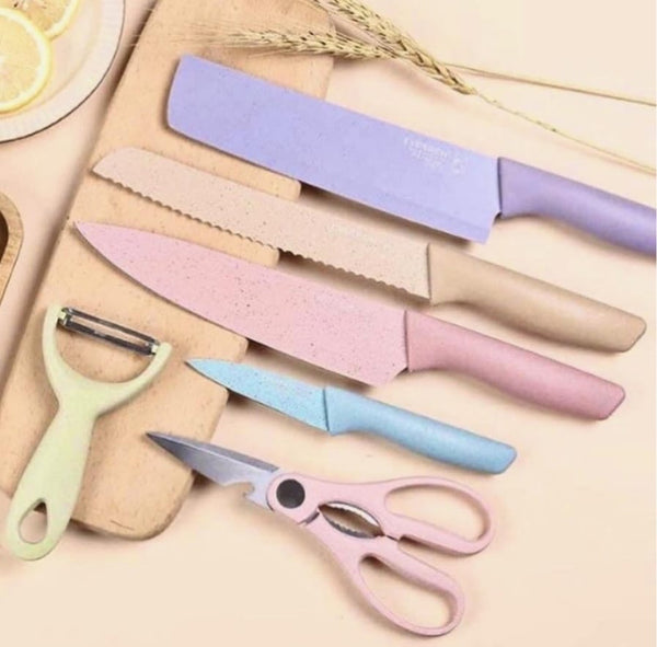 Kitchen Knife Set - Pastel 6 Piece