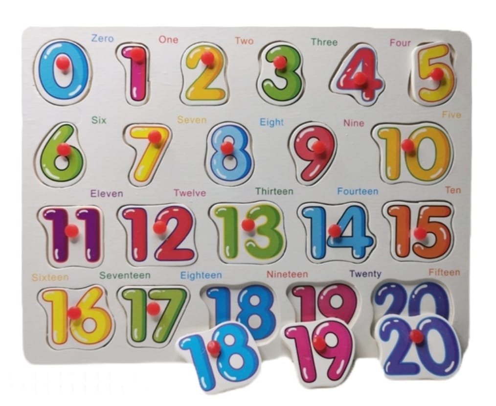 Wooden Numbers Puzzle Board