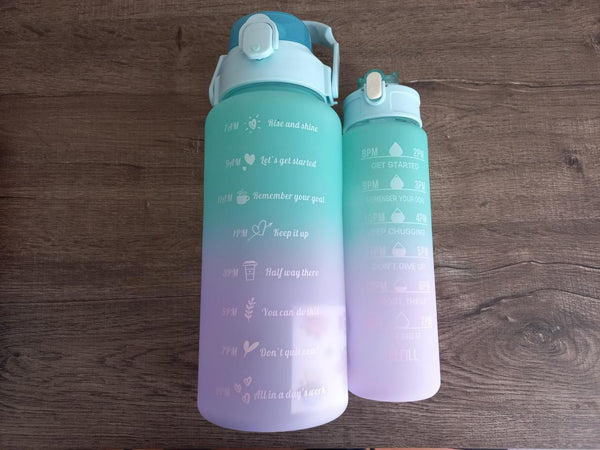 Set of 2 Motivational Water Bottles