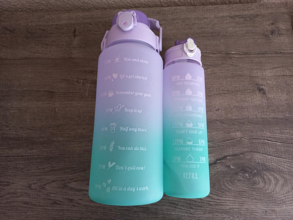 Set of 2 Motivational Water Bottles