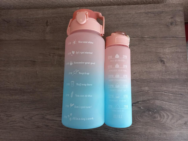 Set of 2 Motivational Water Bottles