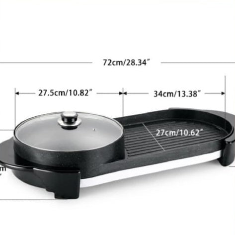 2 in 1 Electric Hot Pot Barbeque Grill