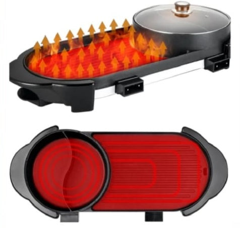 2 in 1 Electric Hot Pot Barbeque Grill