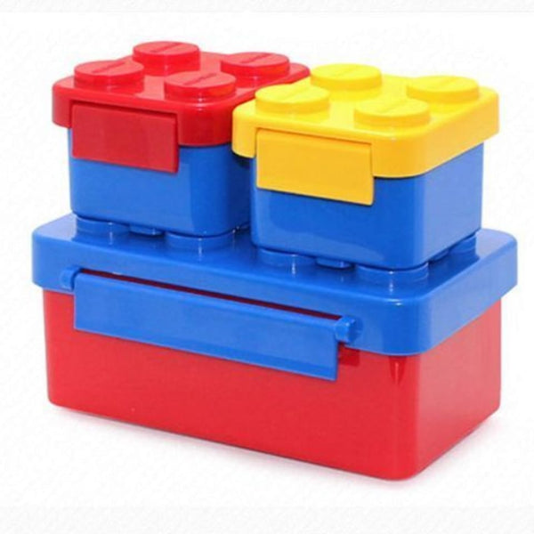 Lego Shaped Lunch Box Set 3 Piece