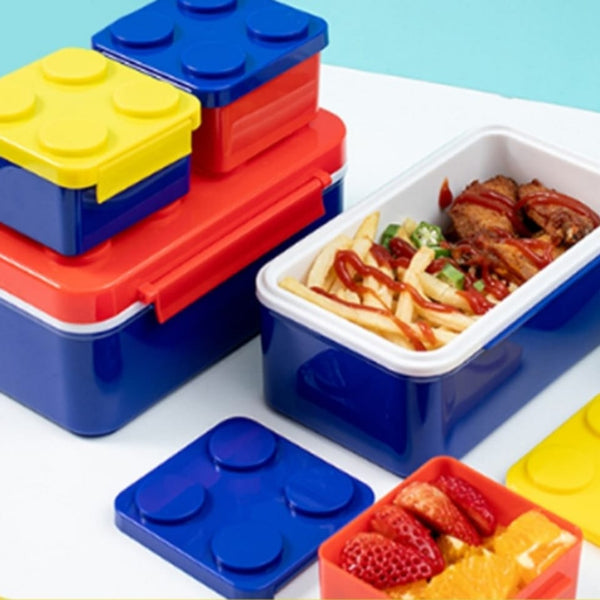 Lego Shaped Lunch Box Set 3 Piece