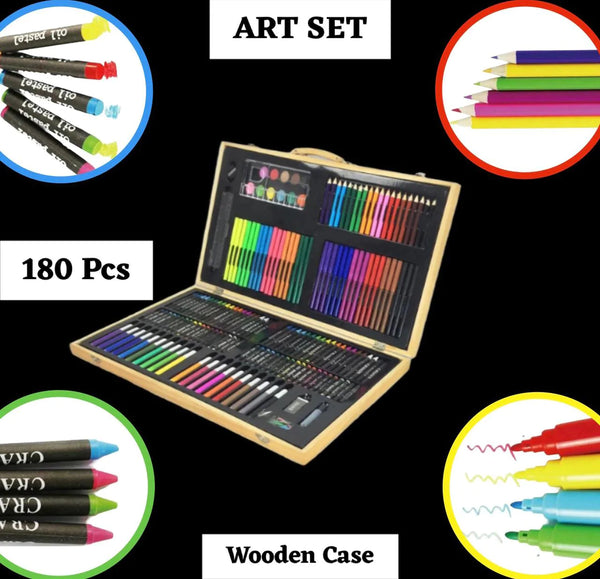 Art Set in Wooden Case - 180 Piece