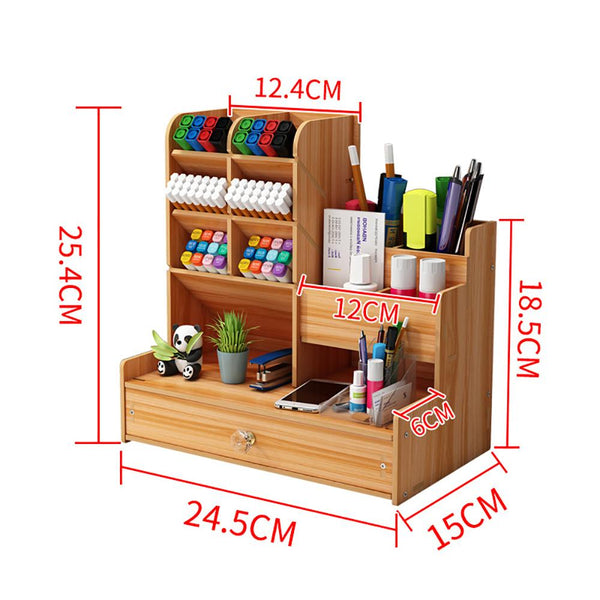 Wooden Stationary Organiser - 12 Compartment