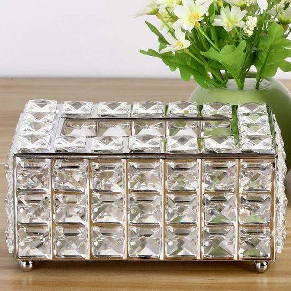 Crystal Tissue Box - Silver