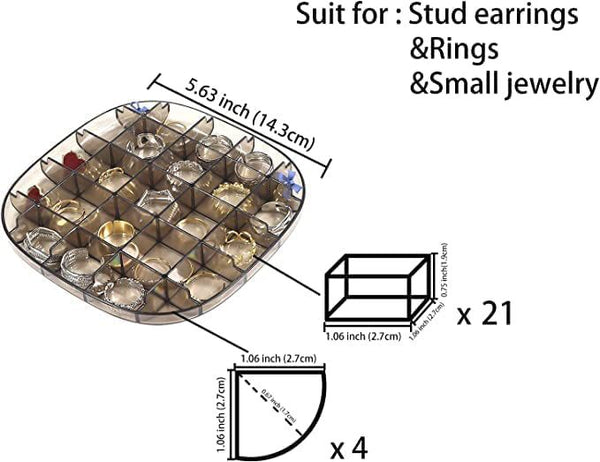 Transparent Square Jewelry Box - 2 Layer