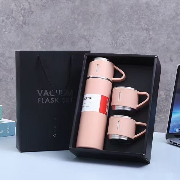 Double Wall Stainless Steel Vacuum Flask Set