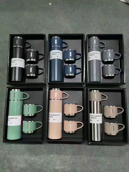 Double Wall Stainless Steel Vacuum Flask Set