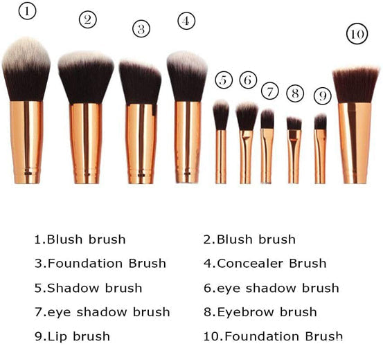 Marble Style Make-up Brush Set with Bag