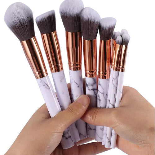 Marble Style Make-up Brush Set with Bag